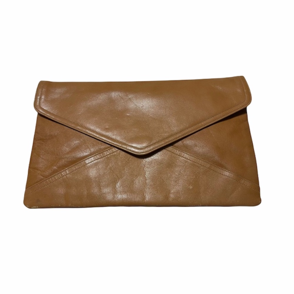 Vintage Leather Envelope Clutch